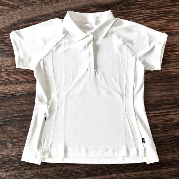 Athleta Everyday Polo Tee Snap Button Stretch Large *NWOT* - Picture 2 of 10